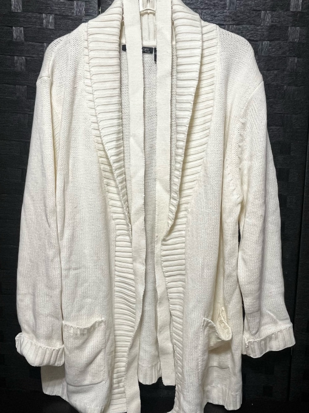 Women’s Cozy Cream Open-Front Shawl Collar Cardigan 3X